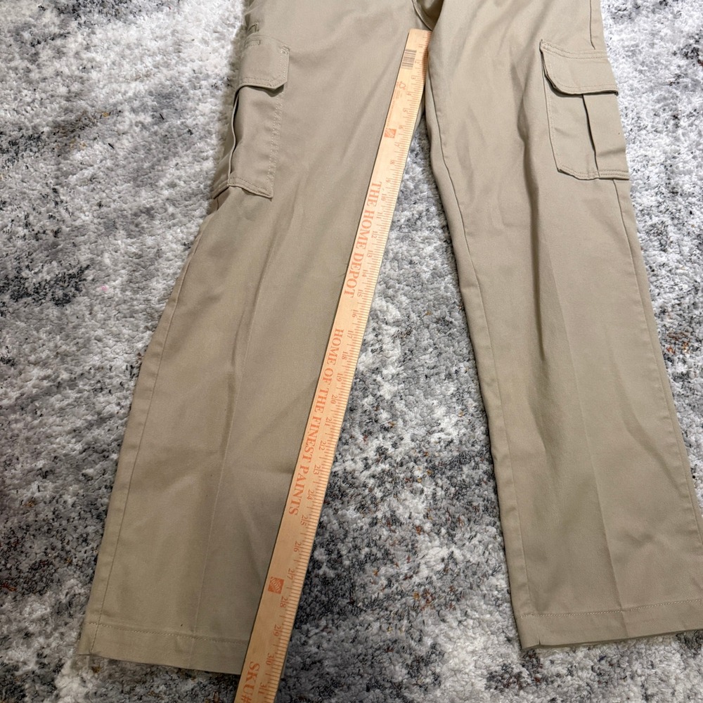 Dickies Flex Regular Straight Cargo Pants Mens 34x32 Khaki Tan Work Trousers - Picture 5 of 7